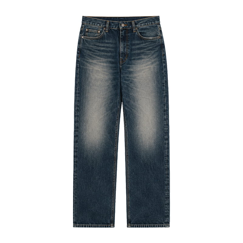 Vintage Wash Straight Jeans